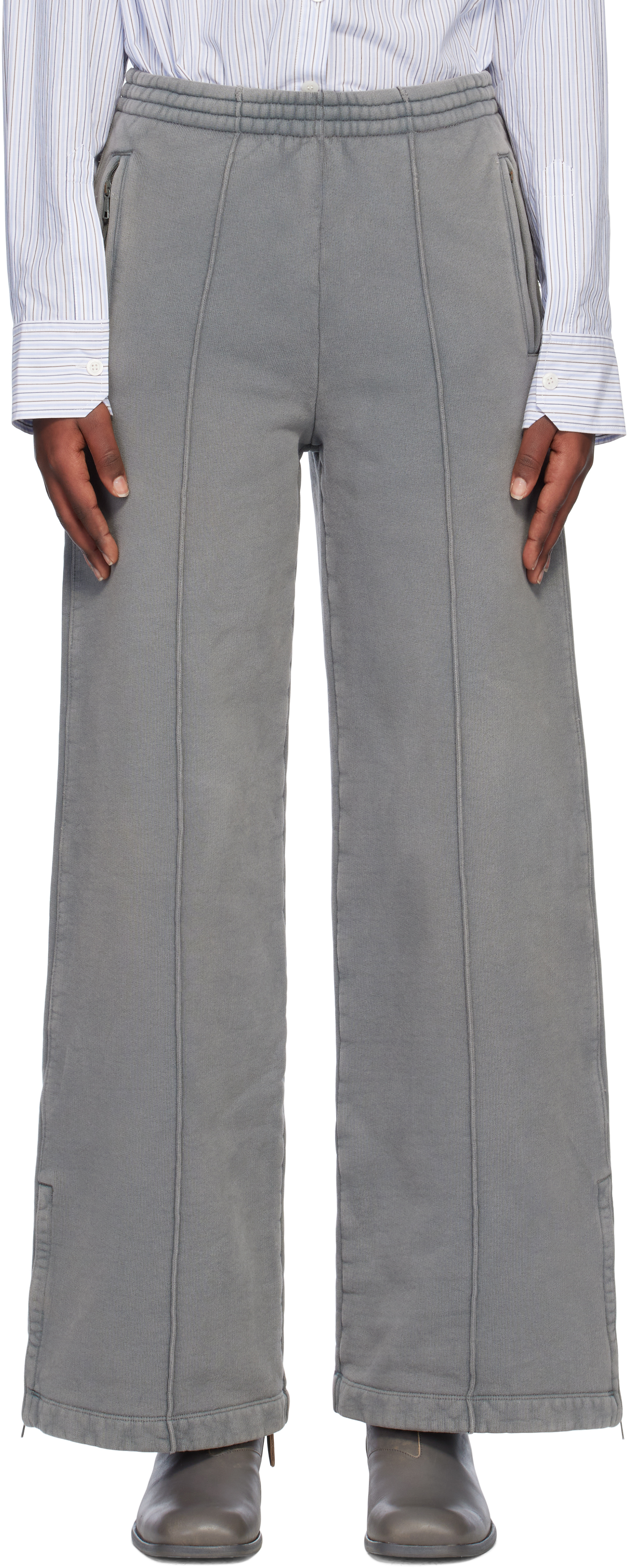 Gray Garment-Dyed Lounge Pants