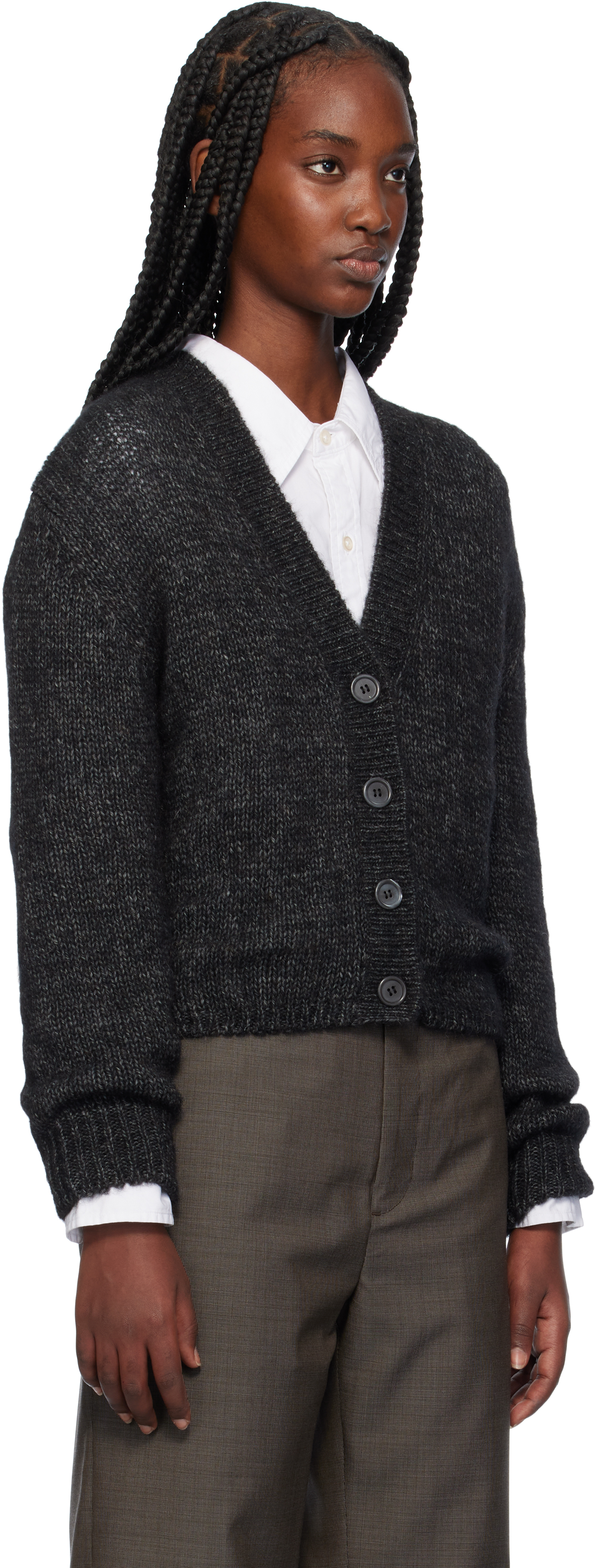 Shop Our Legacy Gray Academy Cardigan In Pepe Nero