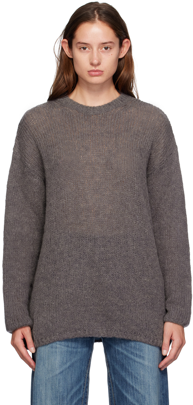 Shop Our Legacy Gray Popover Roundneck Sweater In Falcon Grey Alpaca