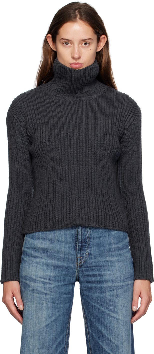 Our Legacy Gray Compact Funnel Turtleneck In Phantom Quotidian