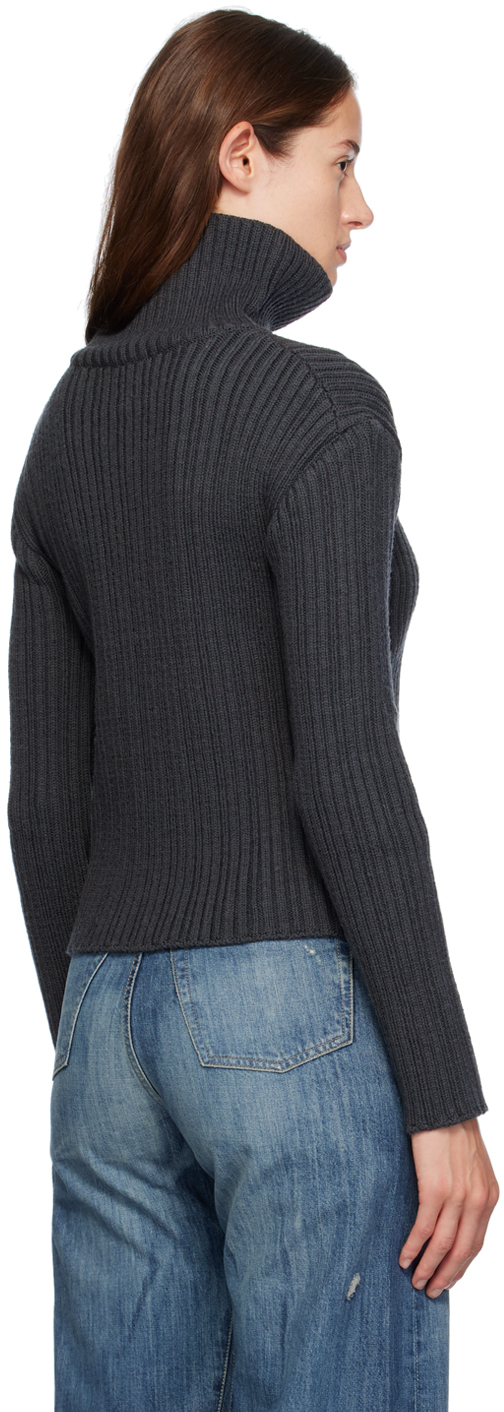 Our Legacy Gray Compact Funnel Turtleneck In Phantom Quotidian