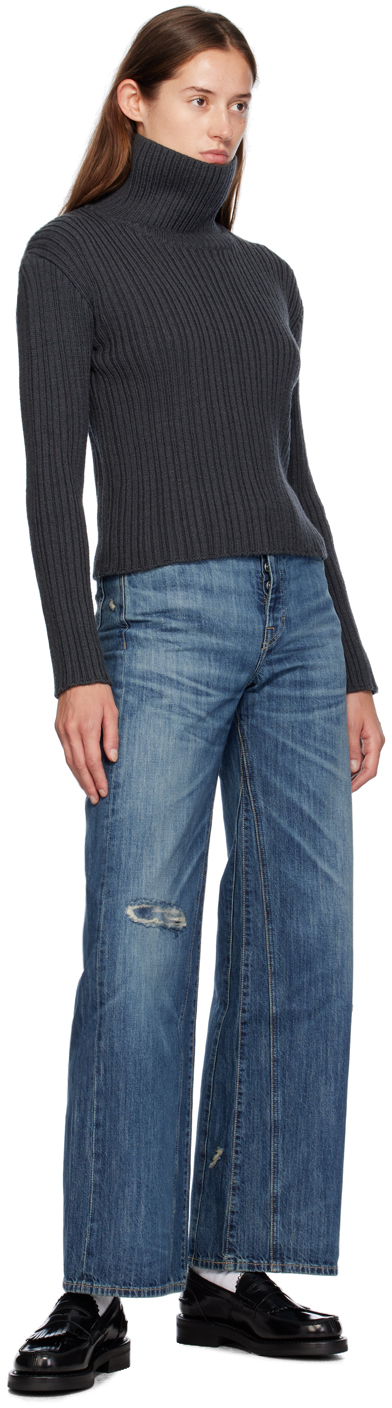 Our Legacy Gray Compact Funnel Turtleneck In Phantom Quotidian
