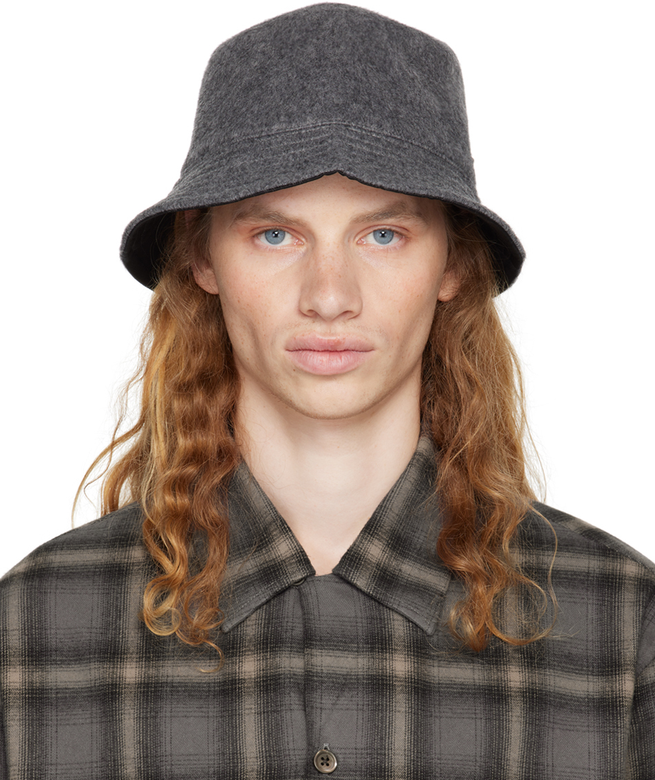 Gray Mohair & Wool Bucket Hat