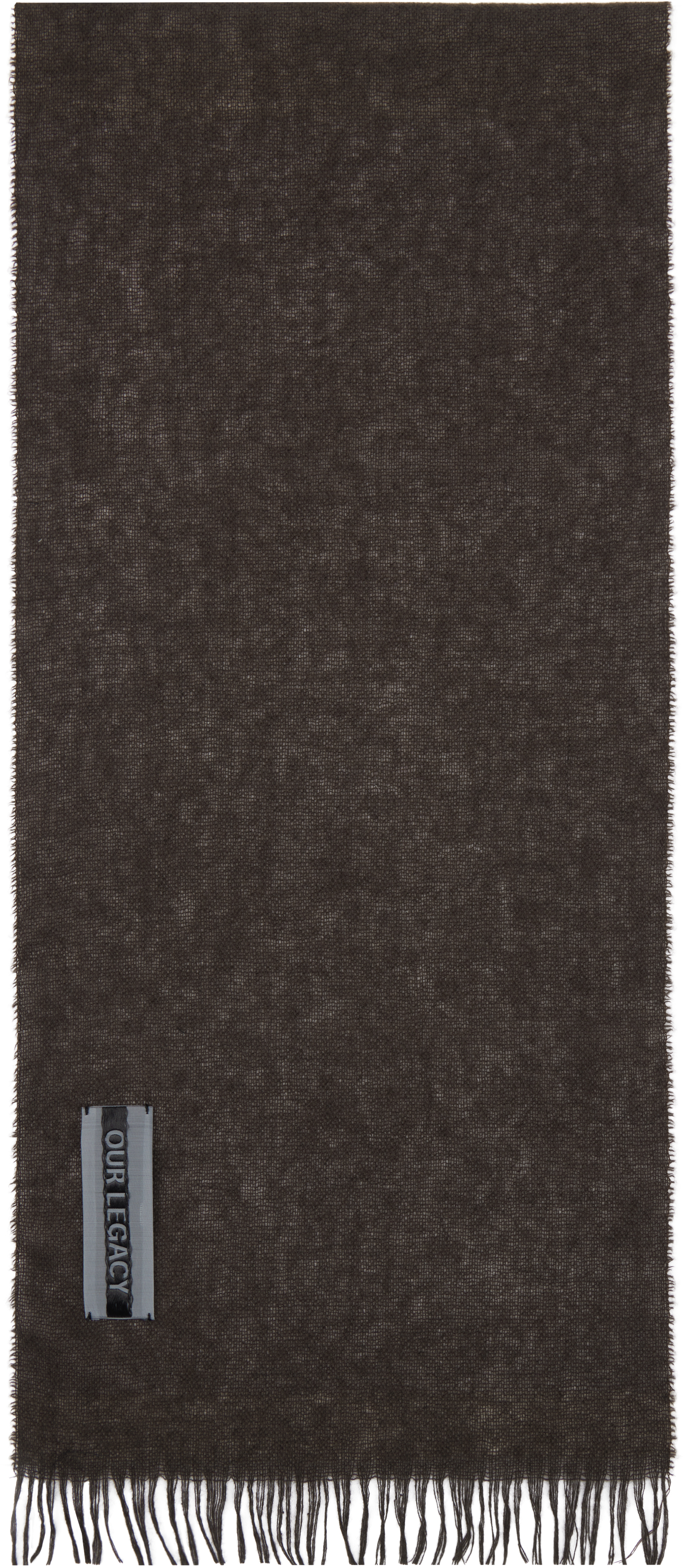 Shop Our Legacy Brown Cottage Scarf In Oak Grey Wool