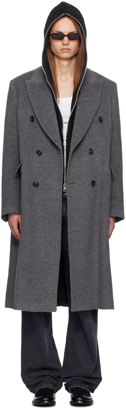 Shop Our Legacy Gray Whale Coat In Island Grey Mohair