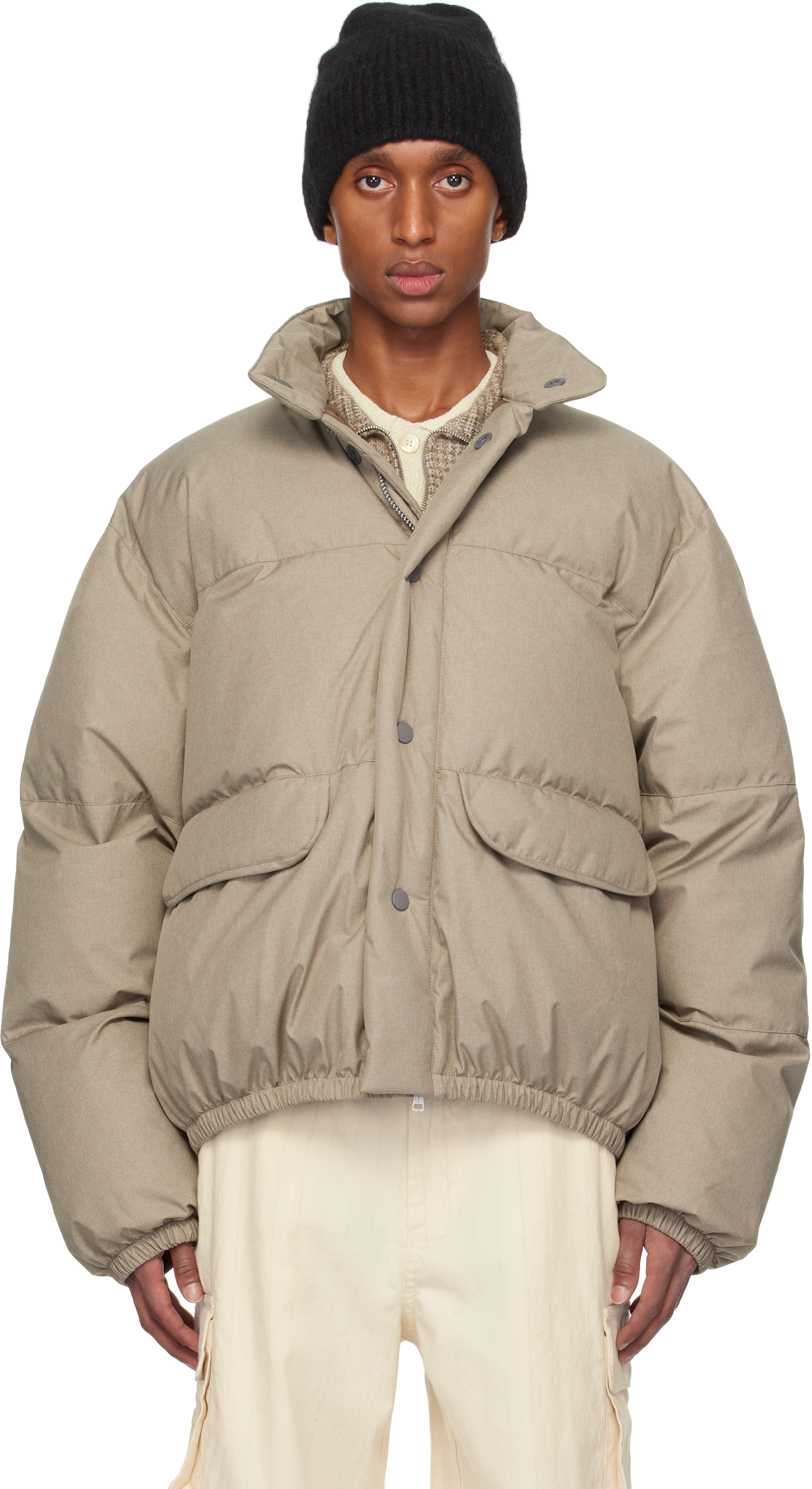 Beige Inhale Puffa Jacket