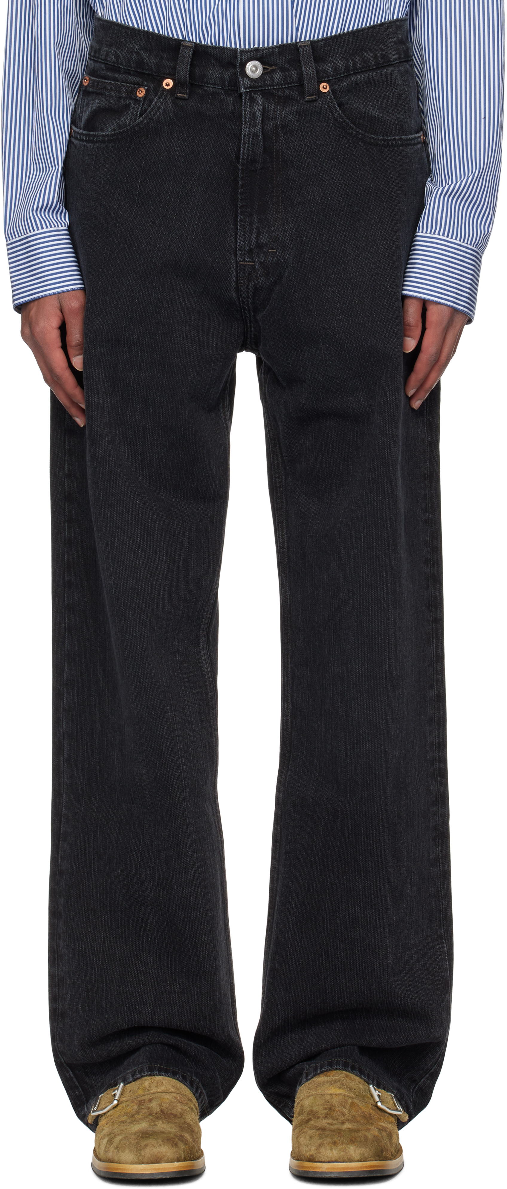 Black Third Cut Jeans