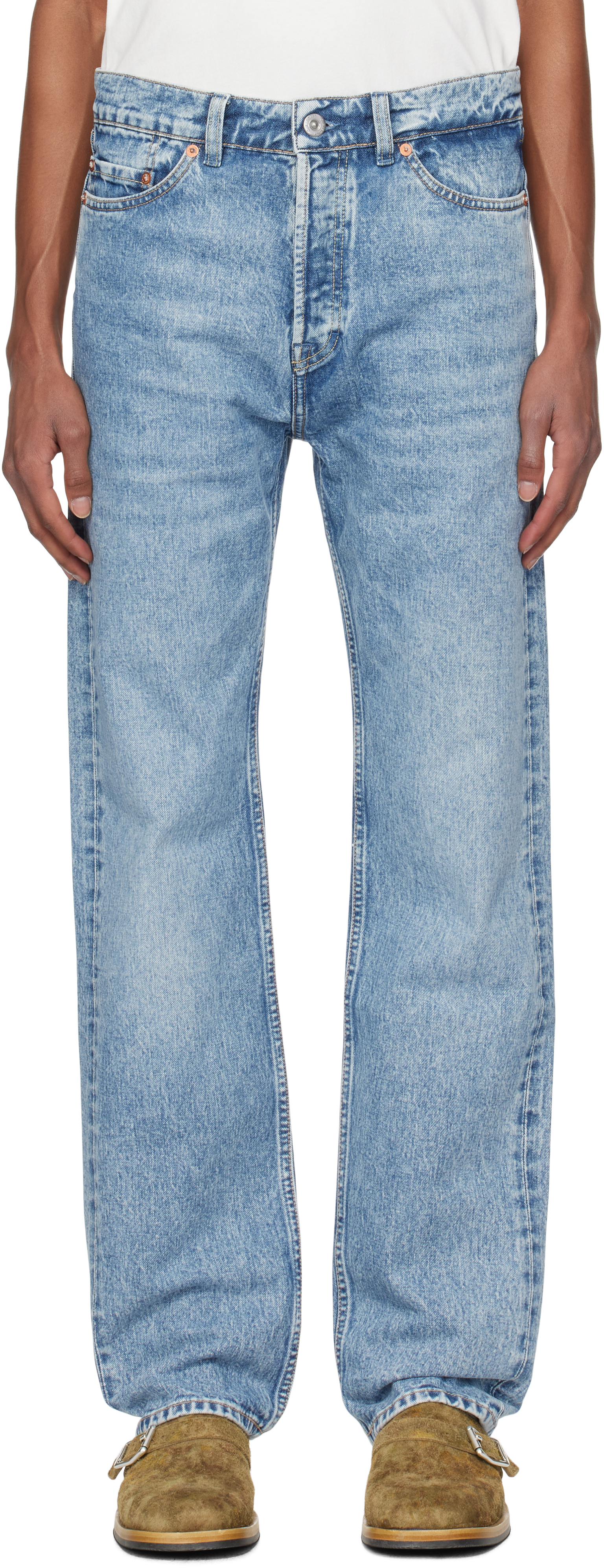 Shop Our Legacy Blue First Cut Jeans In Left Hand Twill Chop