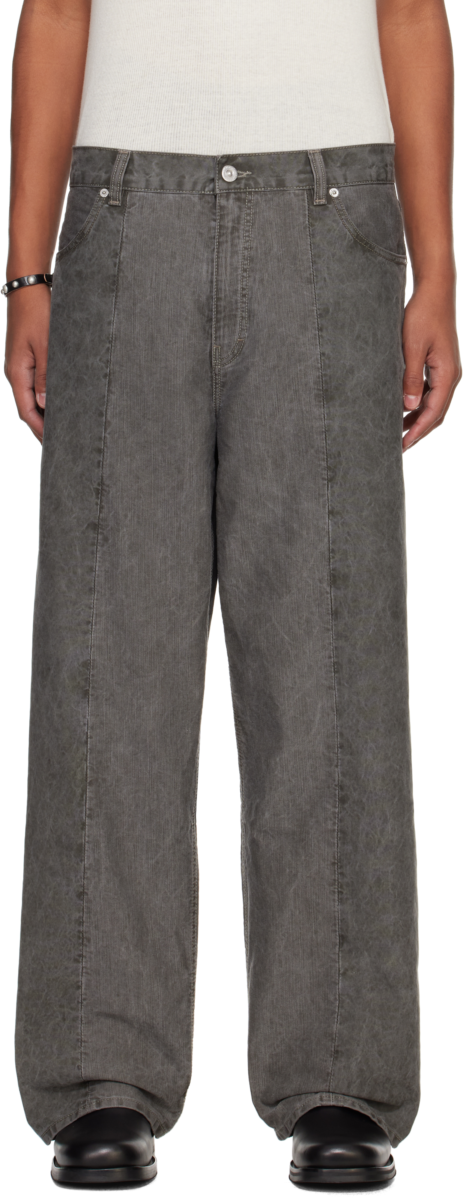 Gray Fatigue Cut Jeans