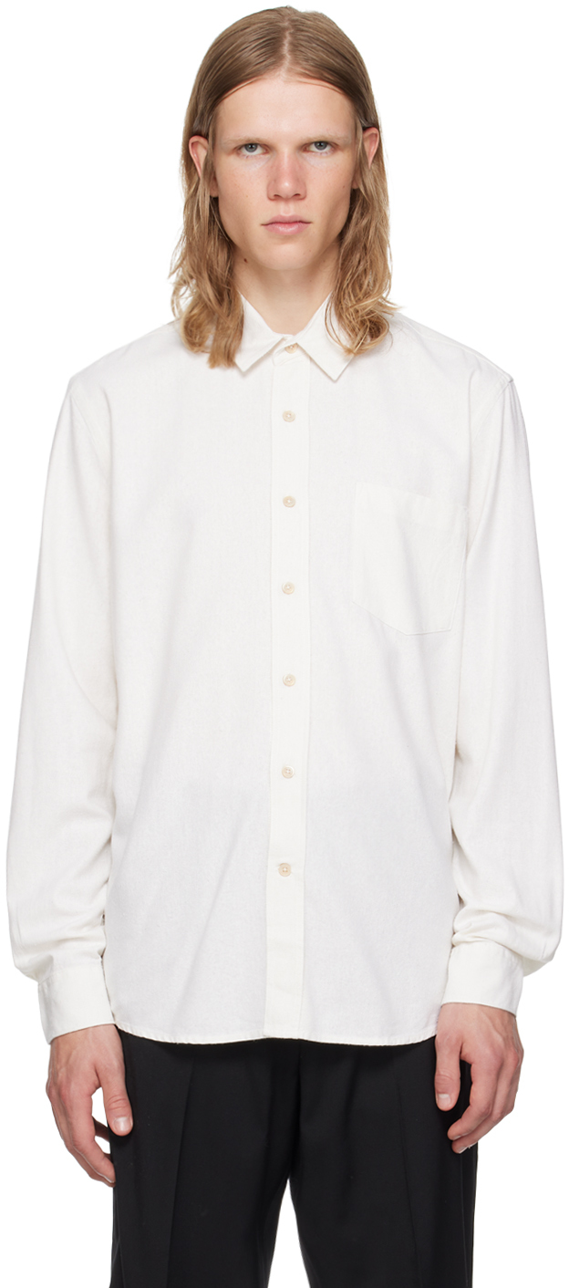 Shop Our Legacy White Classic Shirt In White Silk