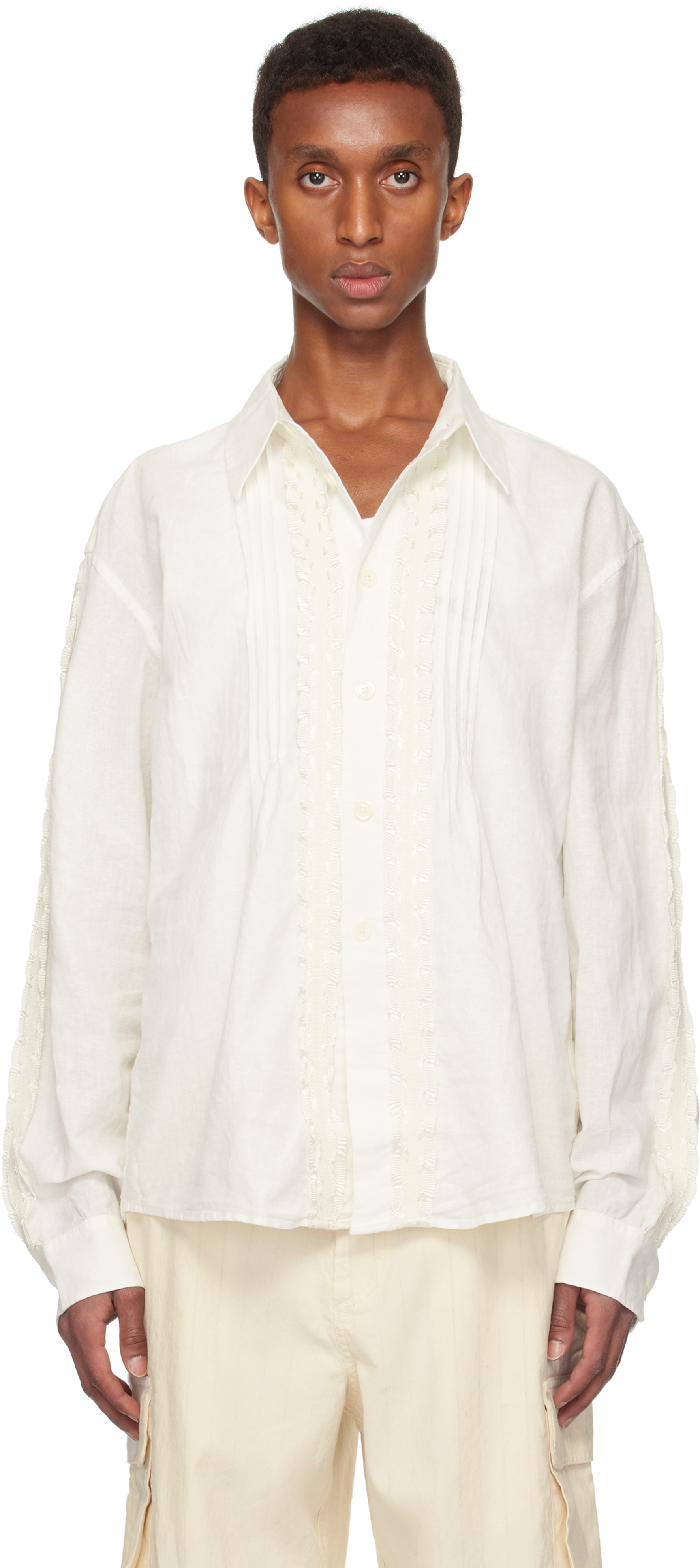 Shop Our Legacy White Beyond Shirt In White Kitchen Weave