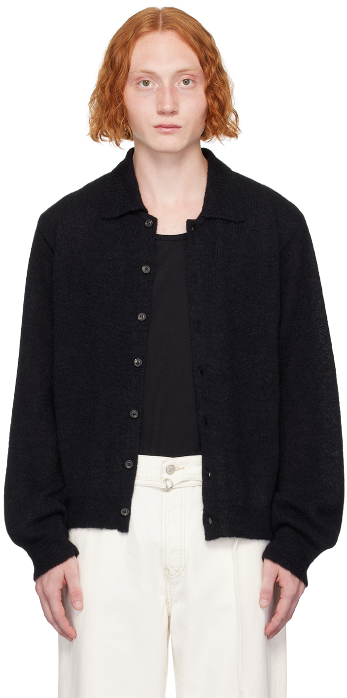 OUR LEGACY Black Evening Polo Cardigan SSENSE