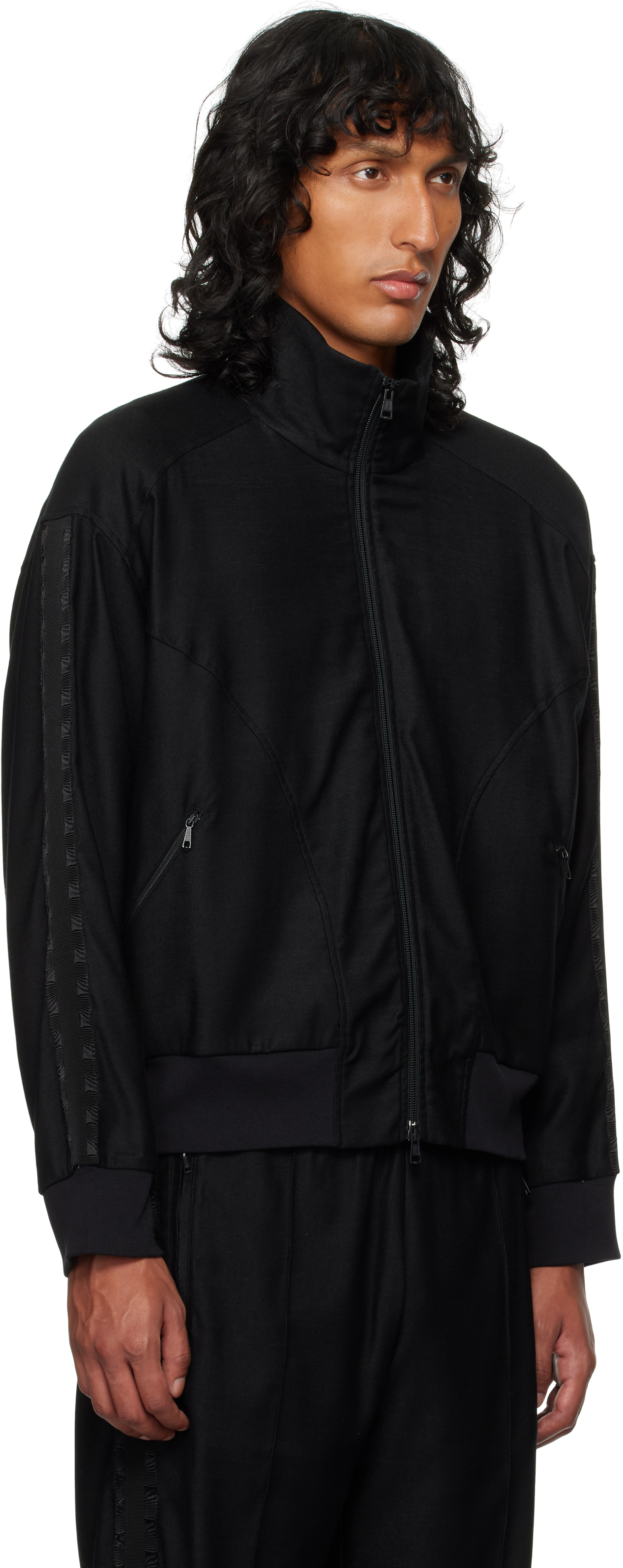 Our Legacy Collared Long Sleeves Side Pockets Jackets In Black Canvas Jersey