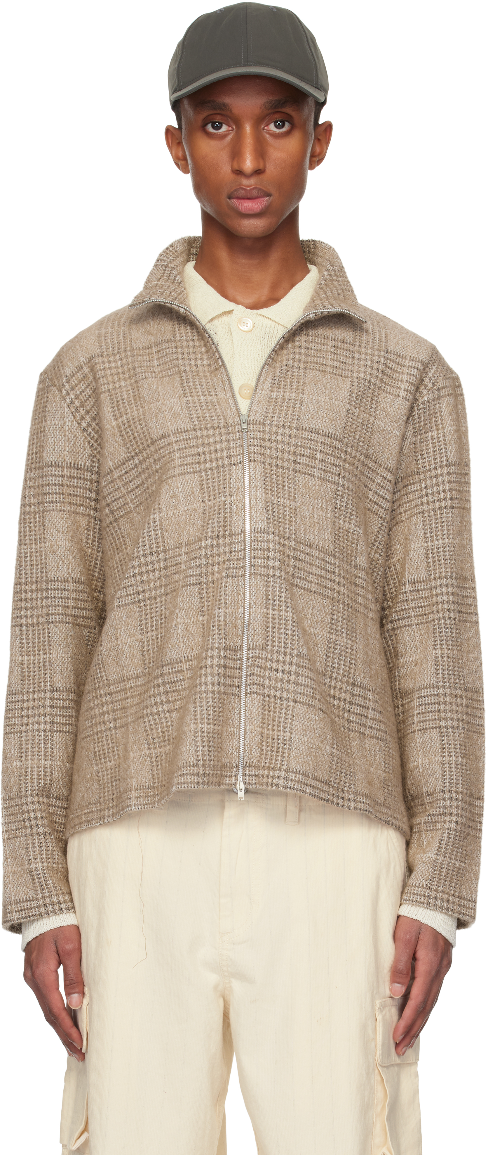 OUR LEGACY BEIGE SHRUNKEN FULLZIP JACKET 