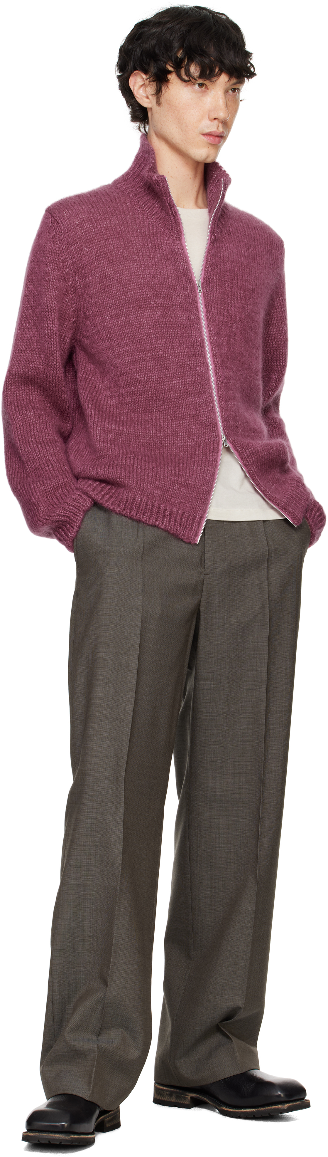 Our Legacy Pink Float Funnel Sweater In Uncut Ruby Softest M