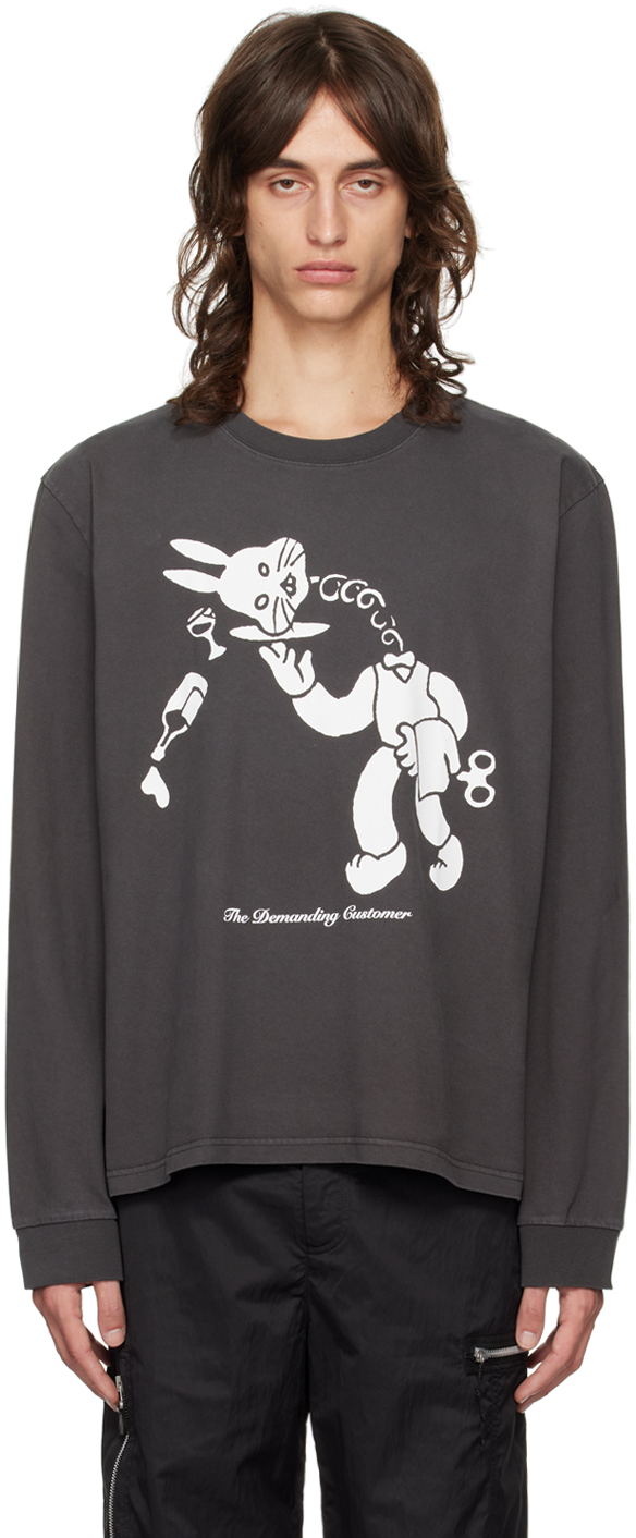 Shop Our Legacy Gray Tour Long Sleeve T-shirt In Last Supper Prnt Blk