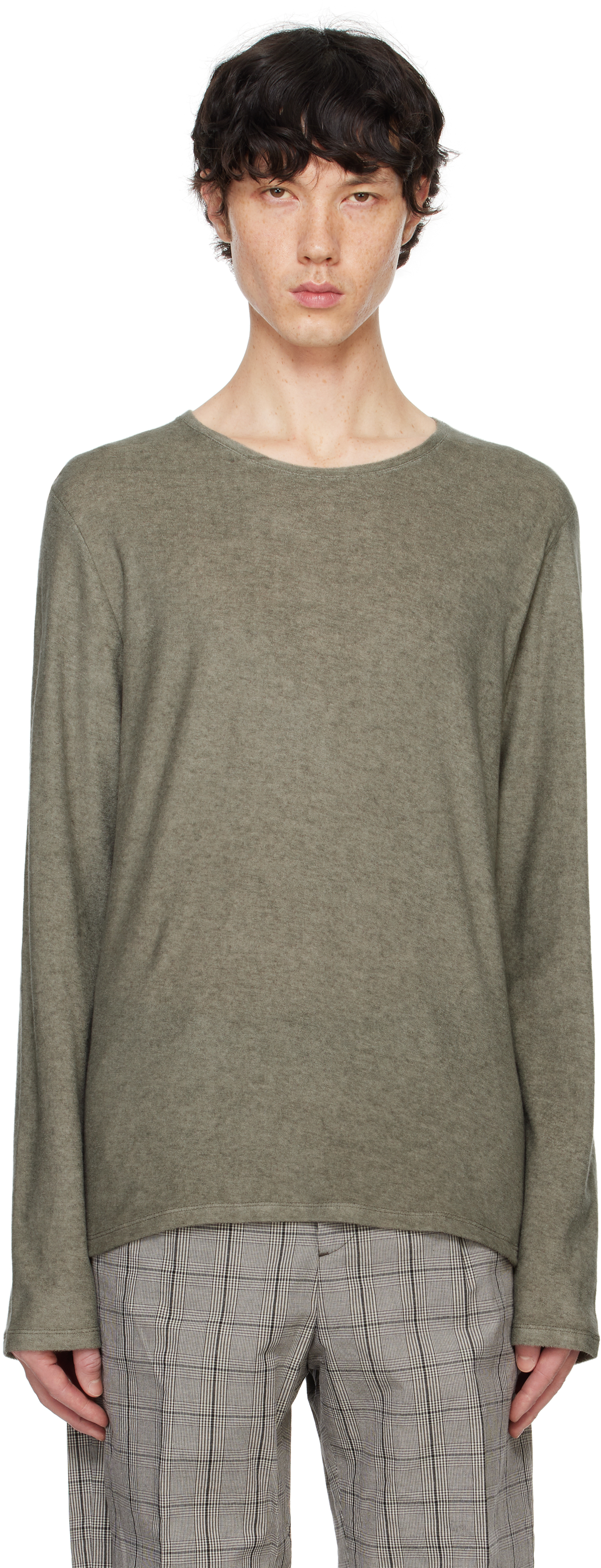 Khaki Regular Long Sleeve T-shirt by OUR LEGACY on Sale