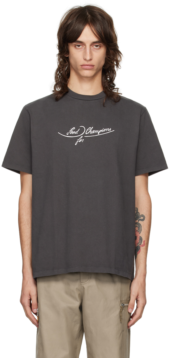 Shop Our Legacy Gray Box T-shirt In Black Plates Print