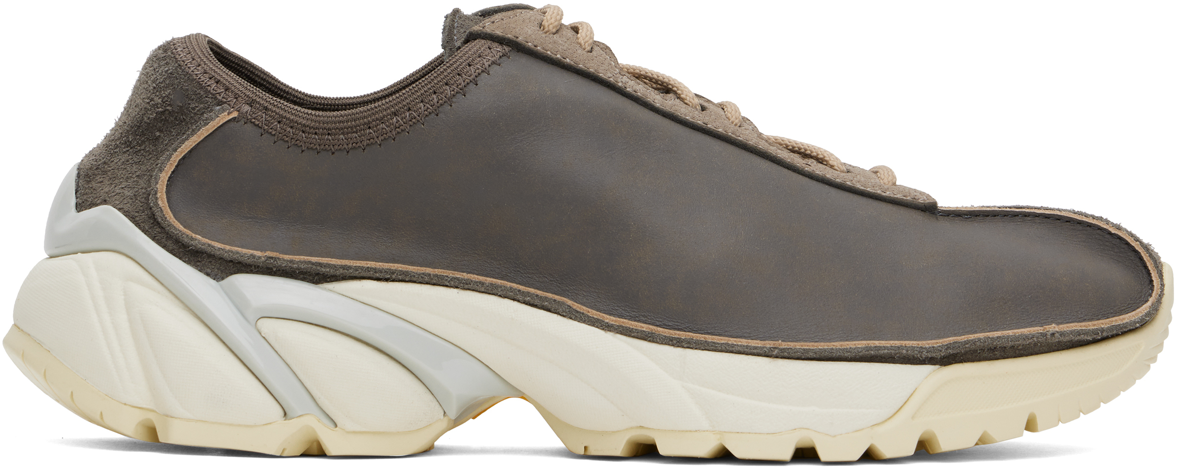 Shop Our Legacy Taupe Klove Sneakers In Clawed Metal Leather