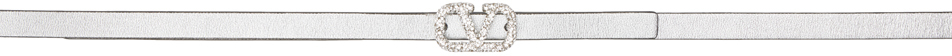 Silver & Black Reversible VLogo Signature Belt