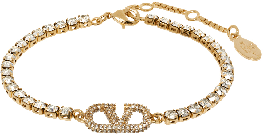 Gold VLogo Signature Crystal Bracelet