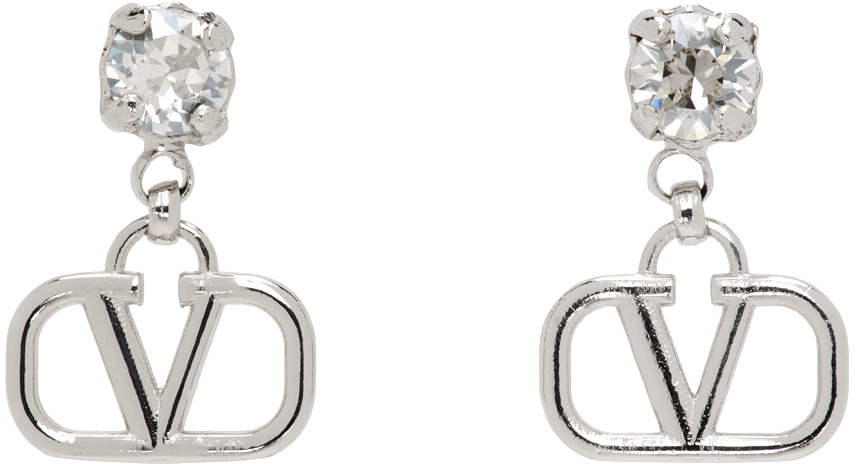 Silver VLogo Earrings