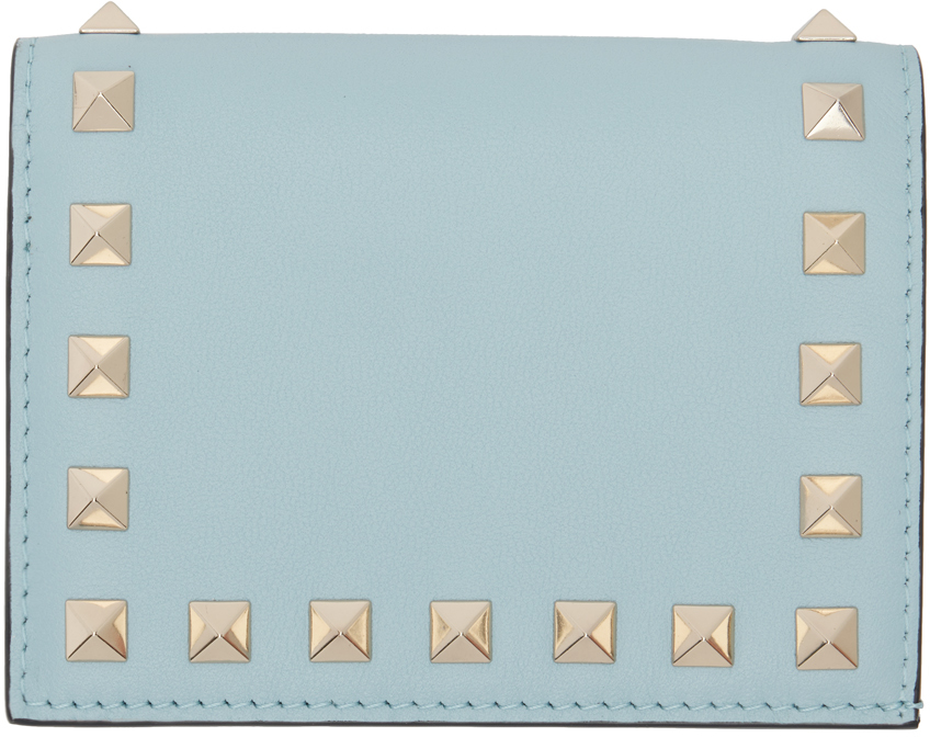 Valentino Garavani Blue Calf Leather Bos Taurus Wallet