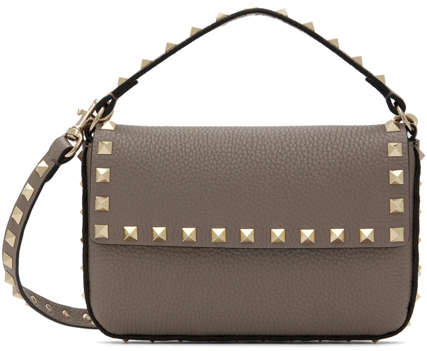 Valentino Garavani: Taupe Rockstud Mini Bag | SSENSE