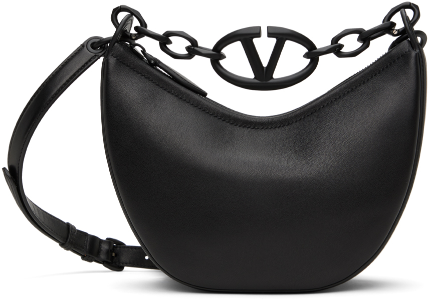 ハンドバッグ VALENTINO GARAVANI 'Vlogo Moon Mini' handbag Black Valentino Garavani: ブラック ミニ VLogo Moon バッグ | SSENSE