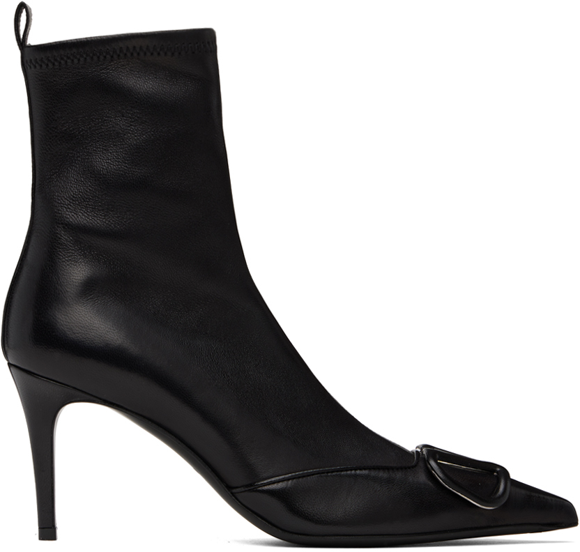 ショートブーツ・ブーティ VALENTINO Black VLogo Ankle Boots S0CT1 PYH 0NO Vlogo Signature Calfskin Ankle Boot 30mm for Woman in Black