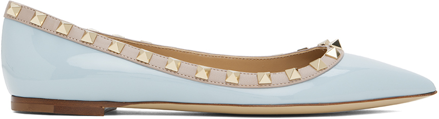 Blue Rockstud Ballerina Flats