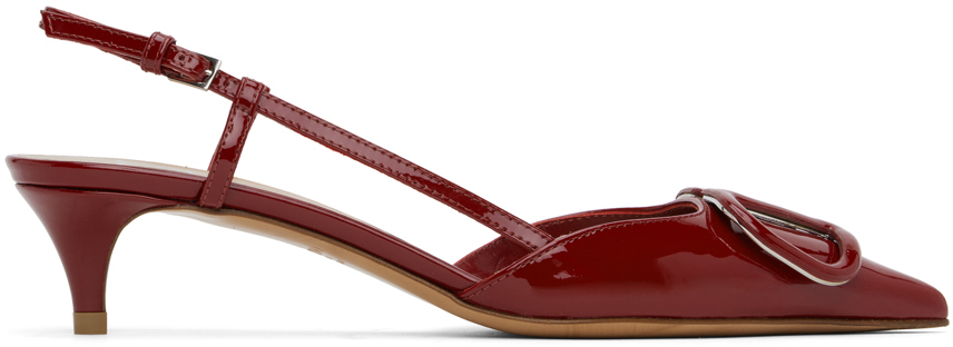 VALENTINO GARAVANI RED VLOGO SIGNATURE SLINGBACK HEELS