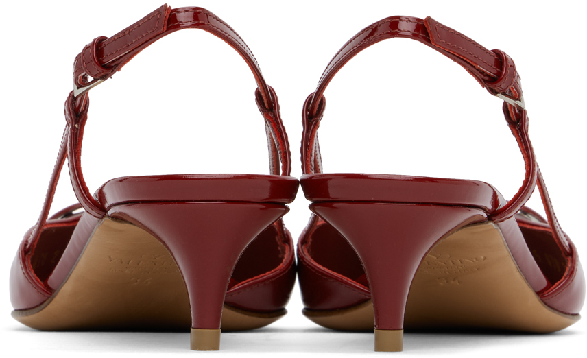 VALENTINO GARAVANI RED VLOGO SIGNATURE SLINGBACK HEELS