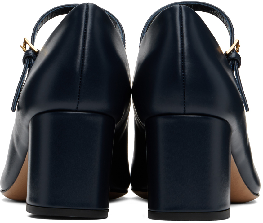 Shop Valentino Navy Vlogo Mary Jane Heels In M30 Marine
