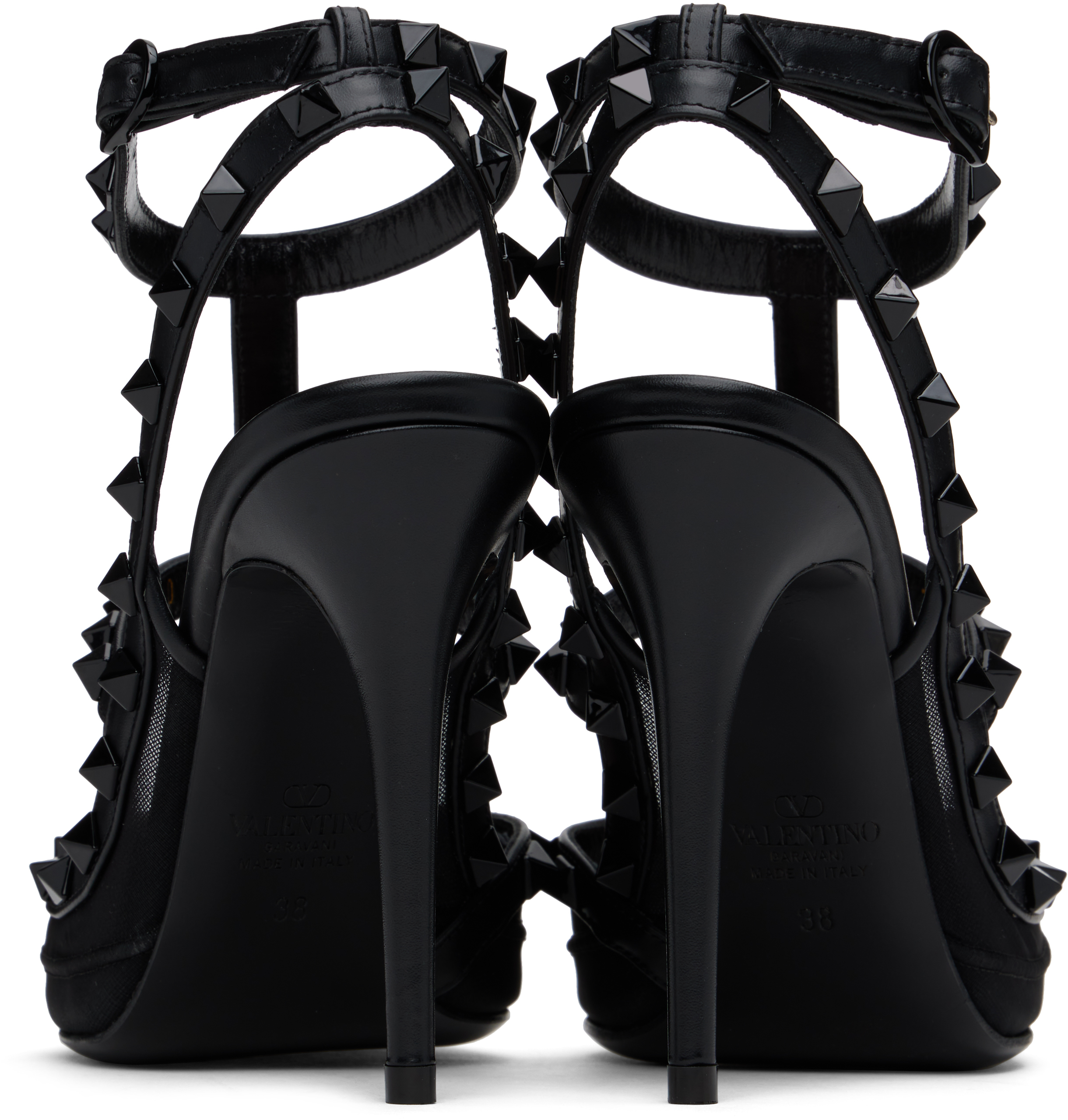 Valentino Garavani Rockstud Ankle Strap Pump With Tonal Studs 100 Mm Woman Black 41.5 In 0no Nero