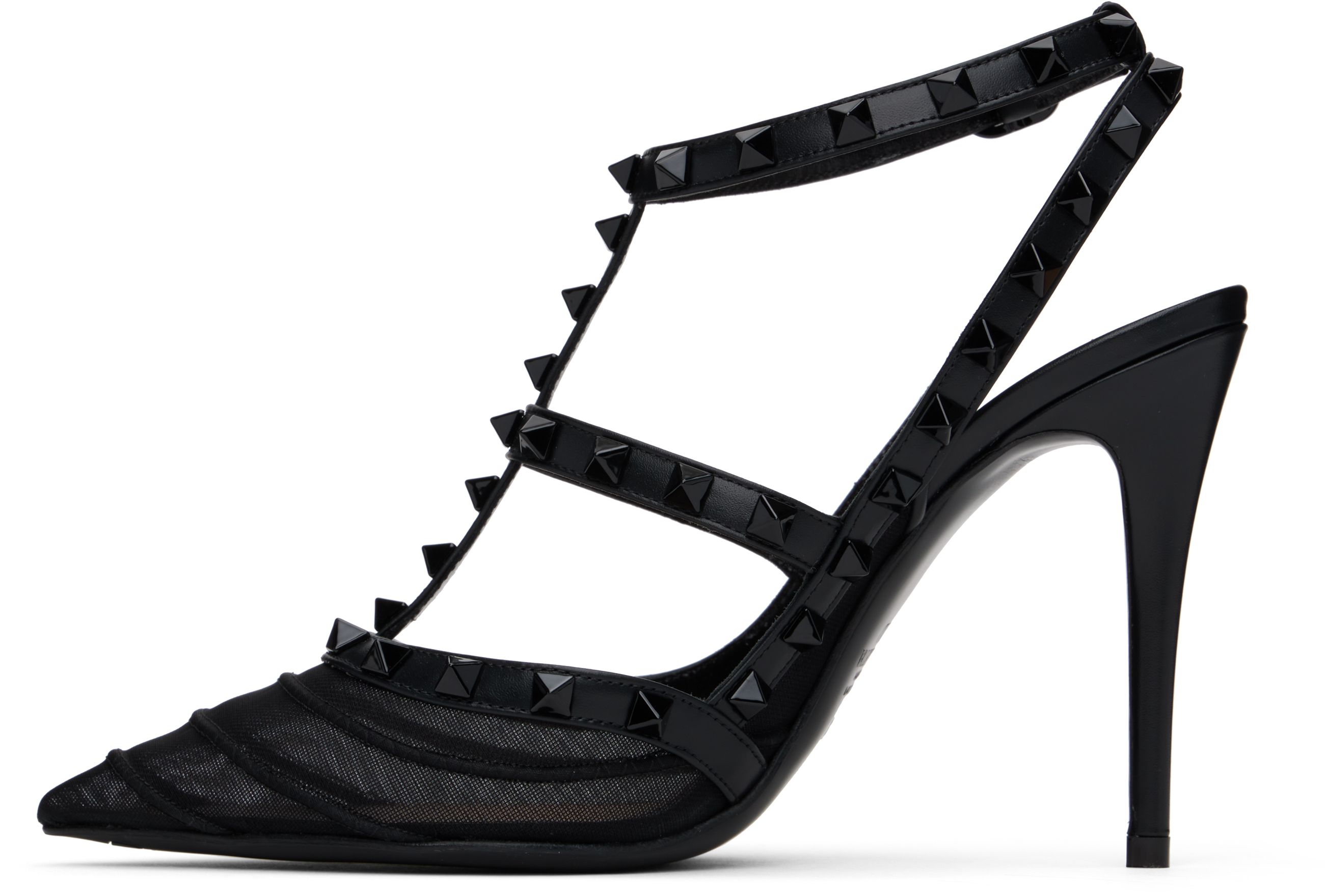 Valentino Garavani Rockstud Ankle Strap Pump With Tonal Studs 100 Mm Woman Black 41.5 In 0no Nero