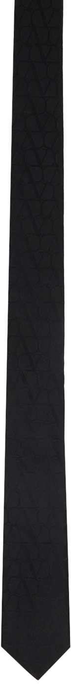 Black Jacquard Toile Iconographe Tie