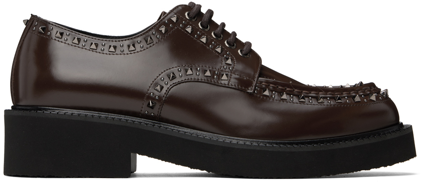 Shop Valentino Brown Gentleglam Derbys In Kg8 Fondant