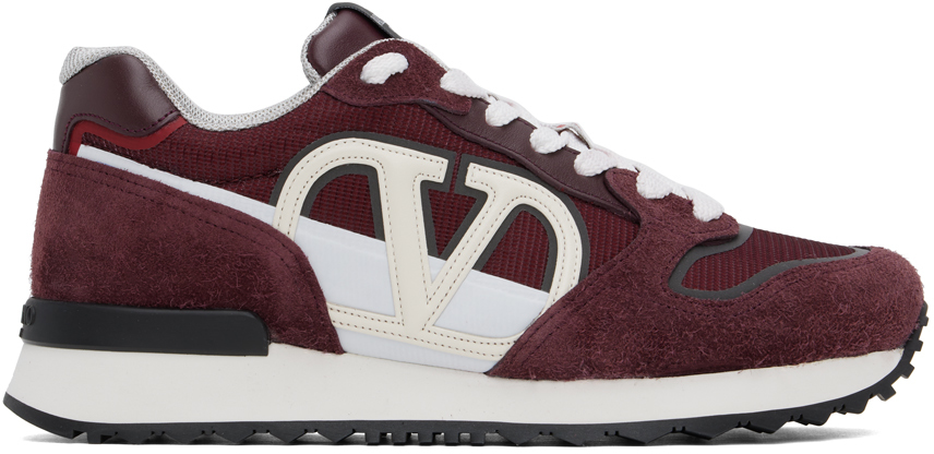 Shop Valentino Burgundy Vlogo Pace Sneakers In Zdb Rub-rub-ivo/b-n