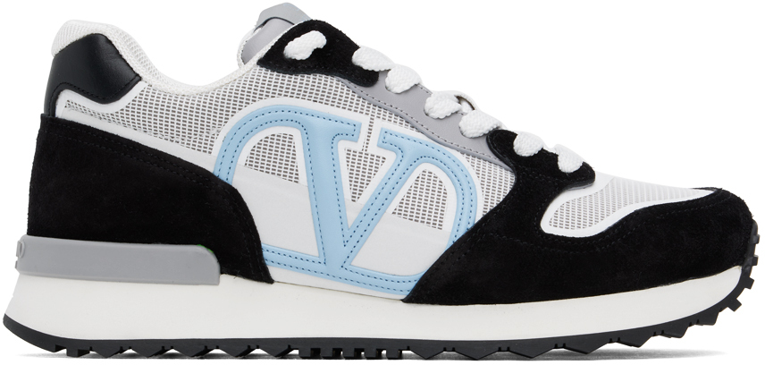 Shop Valentino White & Black Vlogo Pace Sneakers In Zda Nero/bia-p.grey