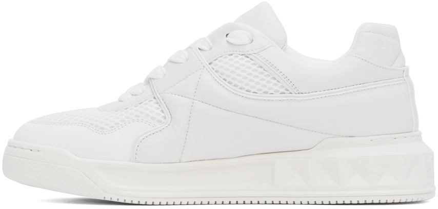 Valentino Garavani Mens White One Stud Xl Chunky-sole Leather Low-top Trainers In 0bo Bianco