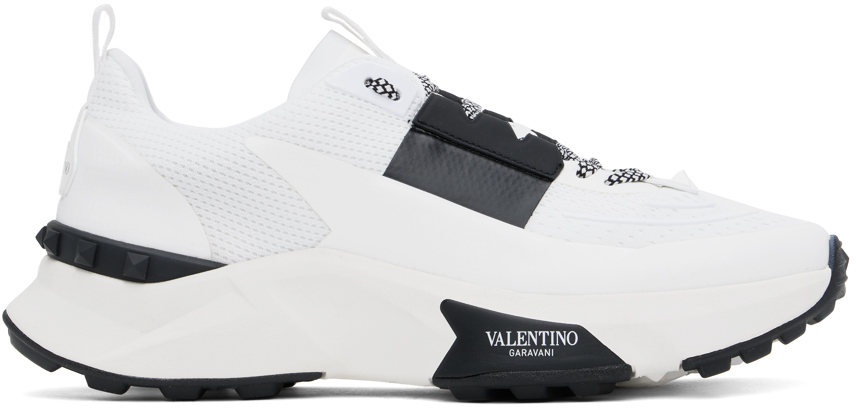 Shop Valentino White & Black True Act Sneakers In 6l0 Bianco-nero