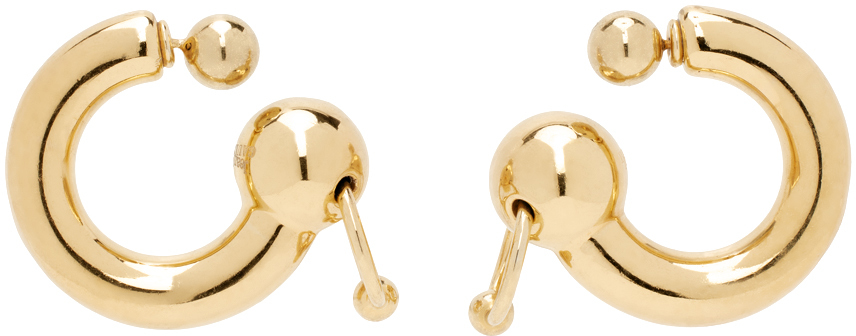 Jean Paul Gaultier Gold Large Piercing Earrings In 92 Gold