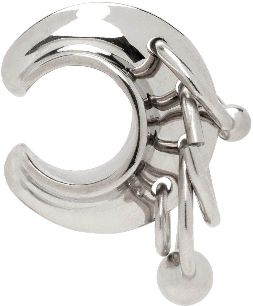 Jean Paul Gaultier Silver Multiple Rings Single Ear Cuff In 91 Silver