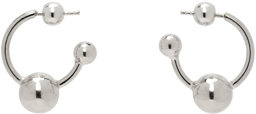 Jean Paul Gaultier Silver Piercing Earrings In 91 Silver