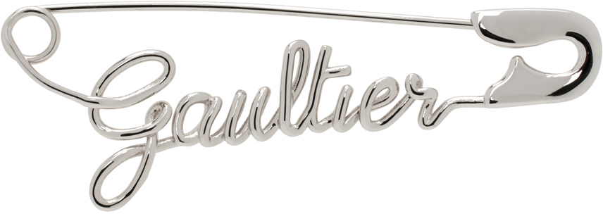 Shop Jean Paul Gaultier Silver 'the Gaultier Safety Pin' Single Earring In 91 Silver