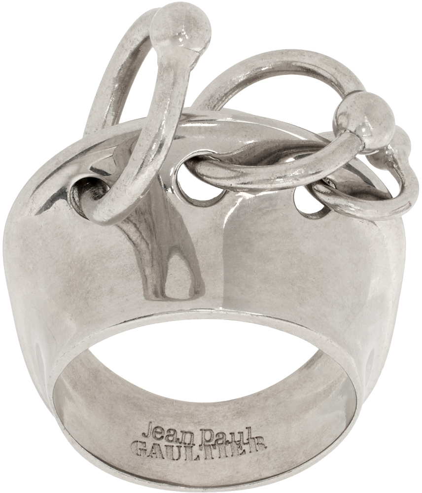 Jean Paul Gaultier Silver Multiple Loops Ring In 91 Silver