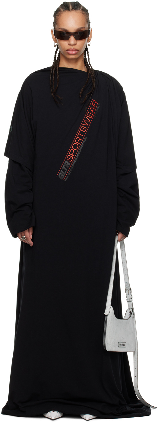 Shop Jean Paul Gaultier Black Shayne Oliver Edition Maxi Dress In 00a Faded Black