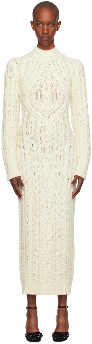 Off-White Cable Knit Maxi Dress