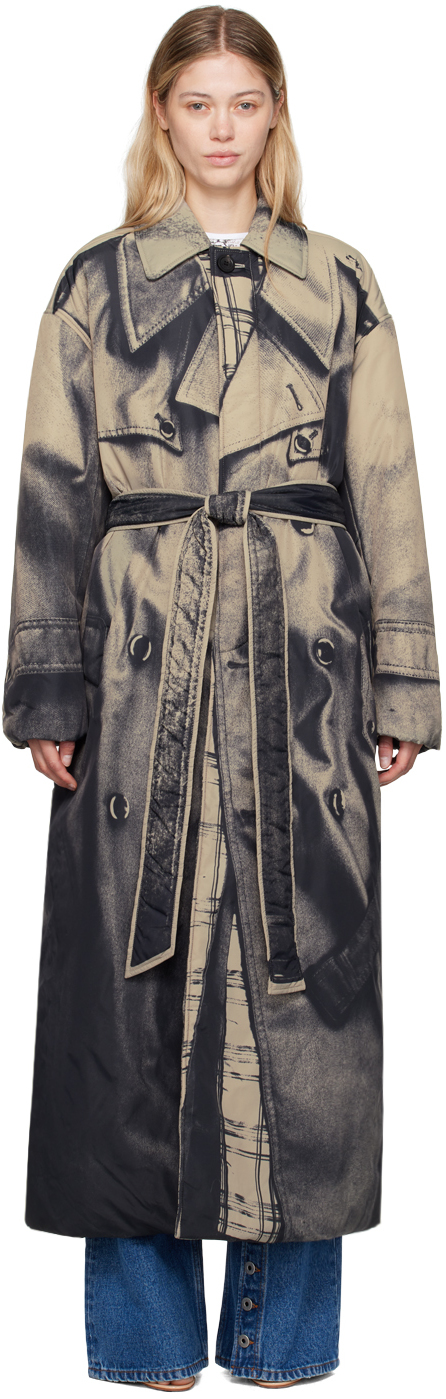 Shop Jean Paul Gaultier Beige 'the Trompe L'œil' Trench Coat In 6800-beige/black